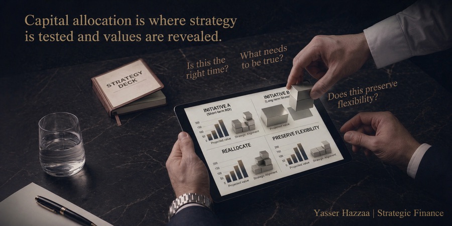 Graphic about capital allocation revealing leadership values